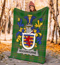 Scottish Woodbourne Coat of Arms Family Crest Ireland Blanket Irish National Tartan Irish County Blanket
