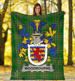Scottish Woodbourne Coat of Arms Family Crest Ireland Blanket Irish National Tartan Irish County Blanket