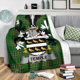 Scottish Temple Coat of Arms Family Crest Ireland Blanket Irish National Tartan Irish County Blanket