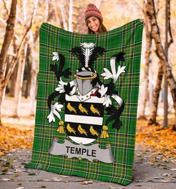 Scottish Temple Coat of Arms Family Crest Ireland Blanket Irish National Tartan Irish County Blanket