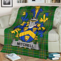Scottish Mitchell Coat of Arms Family Crest Ireland Blanket Irish National Tartan Irish County Blanket
