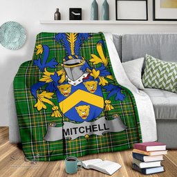 Scottish Mitchell Coat of Arms Family Crest Ireland Blanket Irish National Tartan Irish County Blanket