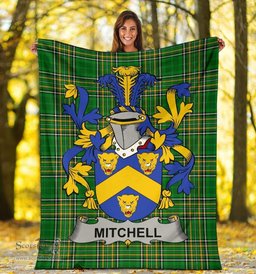Scottish Mitchell Coat of Arms Family Crest Ireland Blanket Irish National Tartan Irish County Blanket