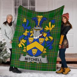 Scottish Mitchell Coat of Arms Family Crest Ireland Blanket Irish National Tartan Irish County Blanket