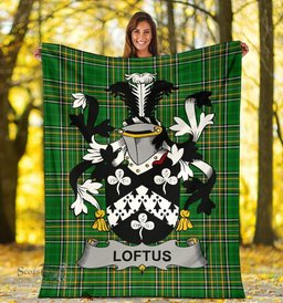 Scottish Loftus Coat of Arms Family Crest Ireland Blanket Irish National Tartan Irish County Blanket
