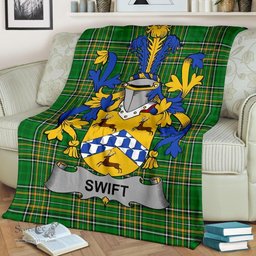 Scottish Swift Coat of Arms Family Crest Ireland Blanket Irish National Tartan Irish County Blanket