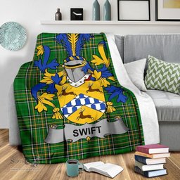 Scottish Swift Coat of Arms Family Crest Ireland Blanket Irish National Tartan Irish County Blanket