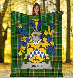 Scottish Swift Coat of Arms Family Crest Ireland Blanket Irish National Tartan Irish County Blanket