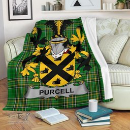 Scottish Purcell Coat of Arms Family Crest Ireland Blanket Irish National Tartan Irish County Blanket