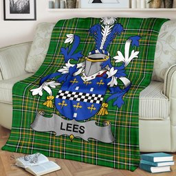 Scottish Lees or McAleese Coat of Arms Family Crest Ireland Blanket Irish National Tartan Irish County Blanket
