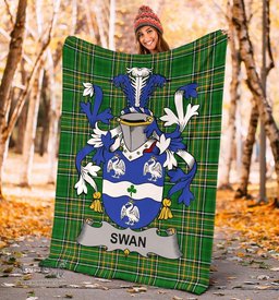 Scottish Swan Coat of Arms Family Crest Ireland Blanket Irish National Tartan Irish County Blanket