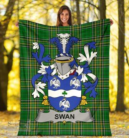 Scottish Swan Coat of Arms Family Crest Ireland Blanket Irish National Tartan Irish County Blanket