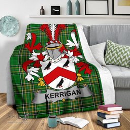 Scottish Kerrigan or O'Kerrigan Coat of Arms Family Crest Ireland Blanket Irish National Tartan Irish County Blanket