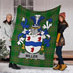 Scottish Miller Coat of Arms Family Crest Ireland Blanket Irish National Tartan Irish County Blanket