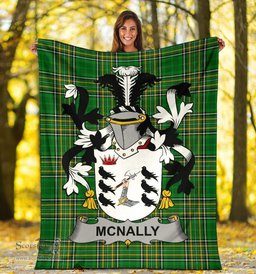 Scottish McNally Coat of Arms Family Crest Ireland Blanket Irish National Tartan Irish County Blanket