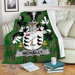 Scottish McNally Coat of Arms Family Crest Ireland Blanket Irish National Tartan Irish County Blanket