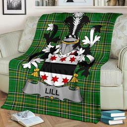 Scottish Lill Coat of Arms Family Crest Ireland Blanket Irish National Tartan Irish County Blanket