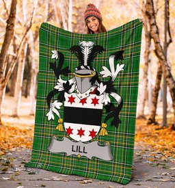 Scottish Lill Coat of Arms Family Crest Ireland Blanket Irish National Tartan Irish County Blanket