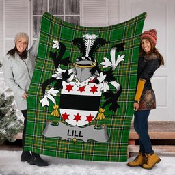 Scottish Lill Coat of Arms Family Crest Ireland Blanket Irish National Tartan Irish County Blanket