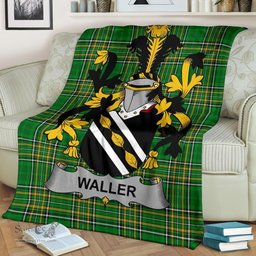 Scottish Waller Coat of Arms Family Crest Ireland Blanket Irish National Tartan Irish County Blanket