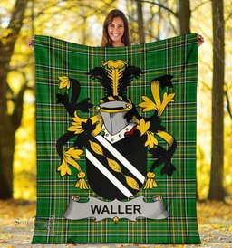 Scottish Waller Coat of Arms Family Crest Ireland Blanket Irish National Tartan Irish County Blanket