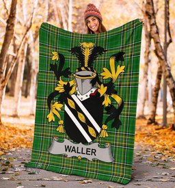 Scottish Waller Coat of Arms Family Crest Ireland Blanket Irish National Tartan Irish County Blanket