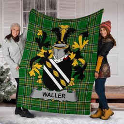 Scottish Waller Coat of Arms Family Crest Ireland Blanket Irish National Tartan Irish County Blanket