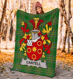 Scottish Cantell Coat of Arms Family Crest Ireland Blanket Irish National Tartan Irish County Blanket