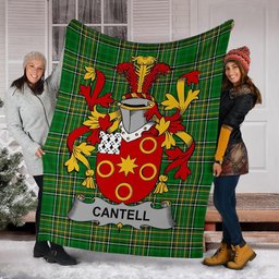 Scottish Cantell Coat of Arms Family Crest Ireland Blanket Irish National Tartan Irish County Blanket