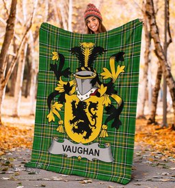 Scottish Vaughan Coat of Arms Family Crest Ireland Blanket Irish National Tartan Irish County Blanket