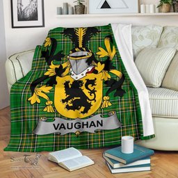 Scottish Vaughan Coat of Arms Family Crest Ireland Blanket Irish National Tartan Irish County Blanket