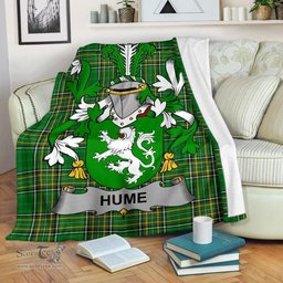 Scottish Hume Coat of Arms Family Crest Ireland Blanket Irish National Tartan Irish County Blanket