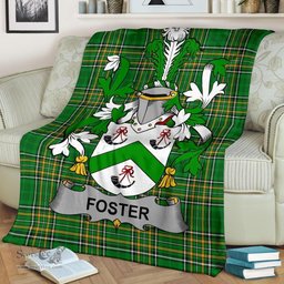 Scottish Foster Coat of Arms Family Crest Ireland Blanket Irish National Tartan Irish County Blanket