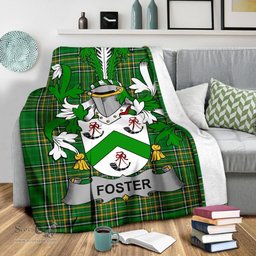 Scottish Foster Coat of Arms Family Crest Ireland Blanket Irish National Tartan Irish County Blanket