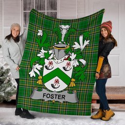 Scottish Foster Coat of Arms Family Crest Ireland Blanket Irish National Tartan Irish County Blanket
