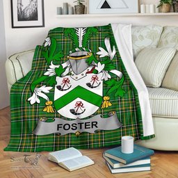 Scottish Foster Coat of Arms Family Crest Ireland Blanket Irish National Tartan Irish County Blanket