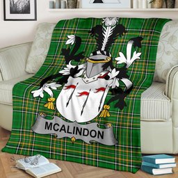 Scottish McAlindon or McAlindem Coat of Arms Family Crest Ireland Blanket Irish National Tartan Irish County Blanket