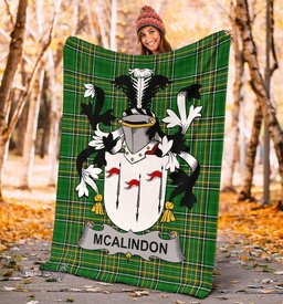 Scottish McAlindon or McAlindem Coat of Arms Family Crest Ireland Blanket Irish National Tartan Irish County Blanket