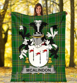 Scottish McAlindon or McAlindem Coat of Arms Family Crest Ireland Blanket Irish National Tartan Irish County Blanket