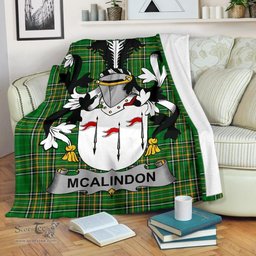 Scottish McAlindon or McAlindem Coat of Arms Family Crest Ireland Blanket Irish National Tartan Irish County Blanket