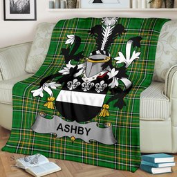 Scottish Ashby Coat of Arms Family Crest Ireland Blanket Irish National Tartan Irish County Blanket