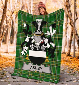 Scottish Ashby Coat of Arms Family Crest Ireland Blanket Irish National Tartan Irish County Blanket