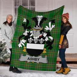 Scottish Ashby Coat of Arms Family Crest Ireland Blanket Irish National Tartan Irish County Blanket