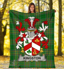 Scottish Kingston Coat of Arms Family Crest Ireland Blanket Irish National Tartan Irish County Blanket