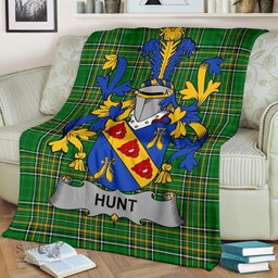 Scottish Hunt Coat of Arms Family Crest Ireland Blanket Irish National Tartan Irish County Blanket