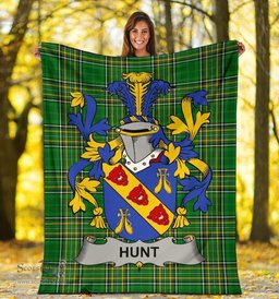 Scottish Hunt Coat of Arms Family Crest Ireland Blanket Irish National Tartan Irish County Blanket