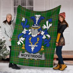 Scottish McFetridge Coat of Arms Family Crest Ireland Blanket Irish National Tartan Irish County Blanket