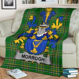 Scottish Morrogh or Morrow Coat of Arms Family Crest Ireland Blanket Irish National Tartan Irish County Blanket