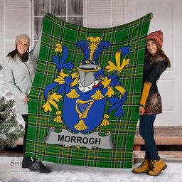 Scottish Morrogh or Morrow Coat of Arms Family Crest Ireland Blanket Irish National Tartan Irish County Blanket