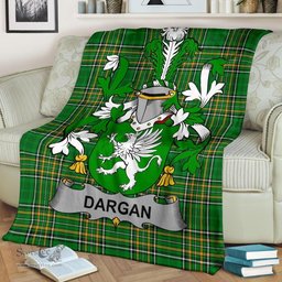 Scottish Dargan or McDeargan Coat of Arms Family Crest Ireland Blanket Irish National Tartan Irish County Blanket